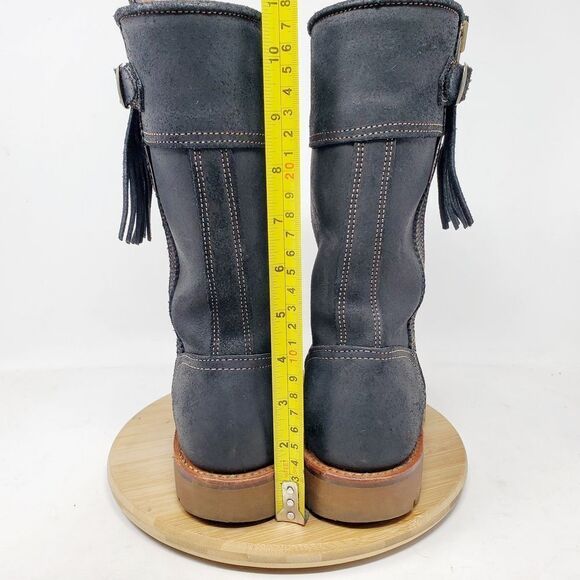 Penelope Chilvers Tall Mid Calf Tassel Boot Womens 36 Black Leather Zip - Picture 10 of 13